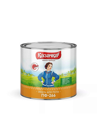 Эмаль Казачка, ПФ-266, алкидная, глянцевая, желто-коричневая, 1.9 кг