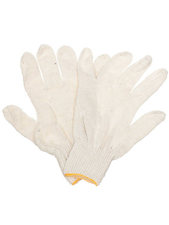 Перчатки х/б, без покрытия, без рисунка, 10 класс вязки, 5 нитей, Золотая перчатка