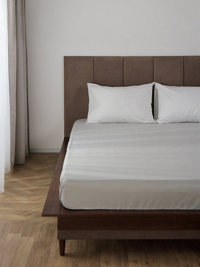 Простыня 2-спальная, 160 х 200 х 25 см, 100% хлопок, поплин, на резинке, Silvano, Тауп