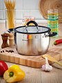 Кастрюля нержавеющая сталь, 4.9 л, крышка стекло, Daniks, Орландо, GS-01435-22CA, индукция - фото 8