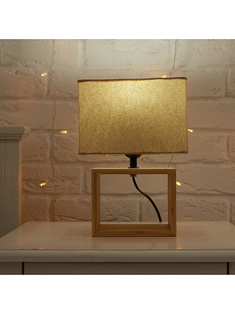 Светильник настольный E27, 40 Вт, светло-серый, Uniel, UML-B401 LIGHT GREY/WOOD, UL-00010956