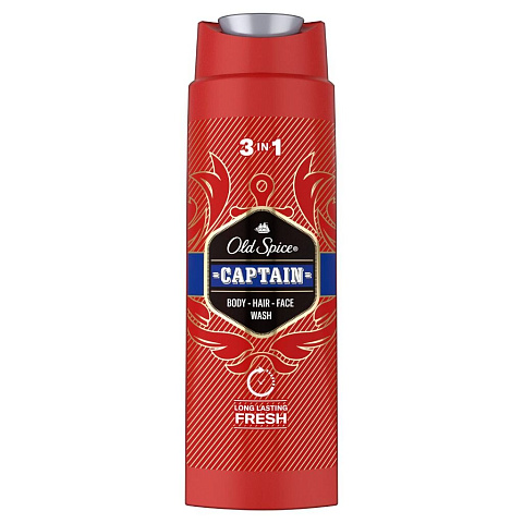 Гель для душа и шампунь Old Spice, 3 в 1 Captain, для мужчин, 250 мл