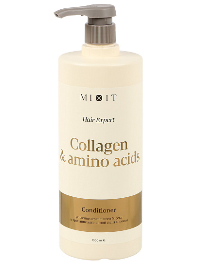 Бальзам-ополаскиватель для всех типов волос, Mixit, Hair Expert, Восстанавливающий, с коллагеном и кератином, 1 л