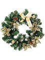 Венок рождественский 40 см, декоративный, шампань, SYHHC-032083