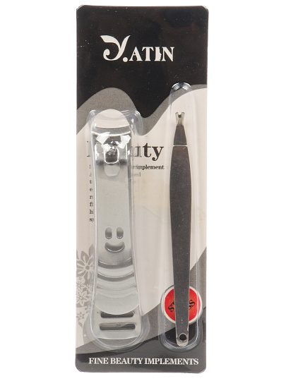 Набор маникюрный 2 предмета, книпсер, пинцет, Y4-11555