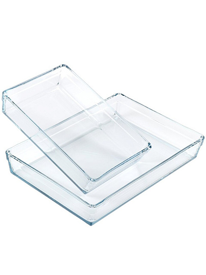 Форма для запекания стекло, 2 шт, 28.7х19.7х6, 36.7х25.7х6 см, 2.5, 4.35 л, прямоугольная, Borcam, 159128