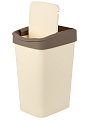 Контейнер для мусора пластик, 35 л, прямоугольный, с крышкой, слоновая кость, шоколад, Violet, Tandem, 843526 - фото 4