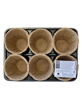 Набор для рассады диаметр 60 мм, 6 стаканчиков, с поддоном, бежевый, ГазонCity