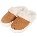 Тапки для женщин, коричневый с белым, р. 40-41, закрытые, мех, A210067