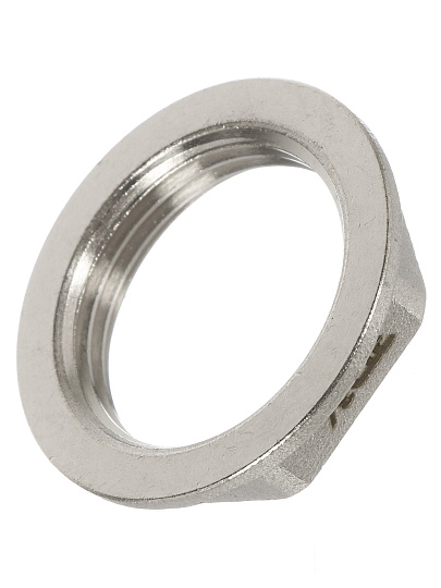 Контргайка 3/4", никель, с ребордой, индивидуальная упаковка, РосТурПласт