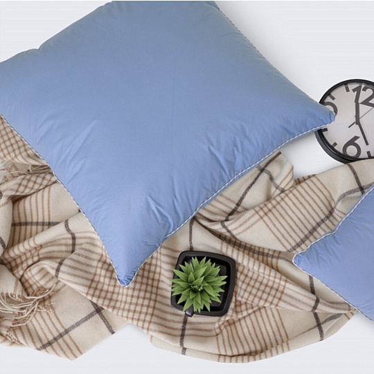 Подушка 50 х 68 см, пух 70%, перо 30%, Для мужчин, чехол 100% хлопок, кант, упругая, Kariguz, МПДм12-3