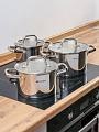 Набор посуды нерж, 6 пр, кастрюли 2.1,2.9,3.9, DNN3, SD-A17-6 - фото 2