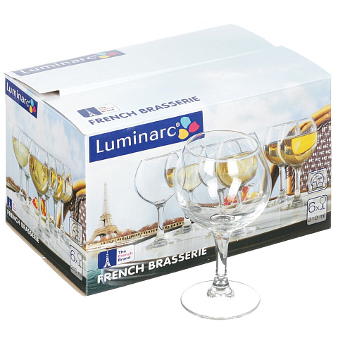 Бокал для вина, 210 мл, стекло, 6 шт, Luminarc, French Brasserie, Н9451