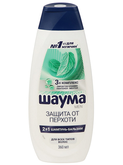 Шампунь-бальзам Шаума, 2в1 Защита от перхоти, для мужчин, 360 мл