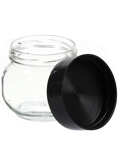 Банка для сыпучих продуктов, стекло, 350 мл, с крышкой, крышка пластик, вкладыш, 00625-60000