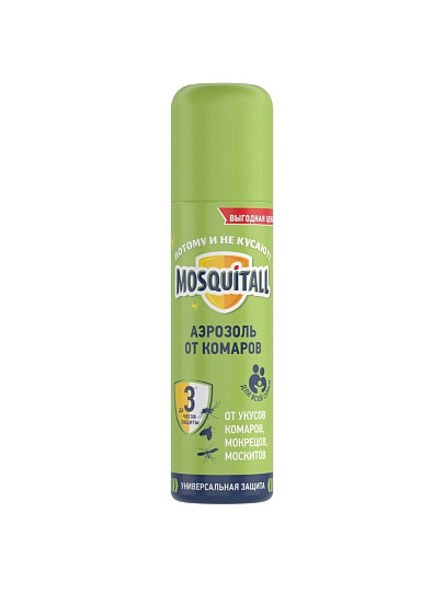Репеллент от комаров, аэрозоль, Mosquitall, Универсальная защита, 150 мл, 46 06982 00271 9