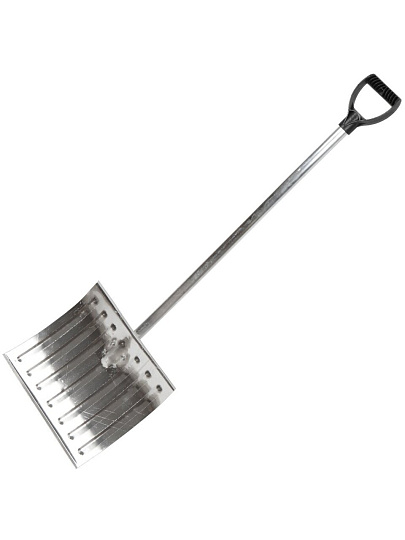 Лопата для снега алюминий, 428х375 мм, черенок алюминиевый, 30 мм, толщина 1.5 мм, Арктика-1, 37515