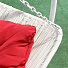 Подвесное кресло Кокон, 1-мест, 110х86х198 см, 150 кг, Green Days, белое, ротанг, подушка красная, H073-19-1850 - фото 2