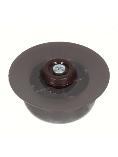 Крышка для посуды стекло, 24 см, Daniks, Коричневый, металлический обод, кнопка бакелит, Д4124K