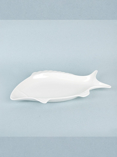 Блюдо фарфор, сервировочное, фигурное, 14.5х30.5х3 см, Маршмеллоу, 0530105