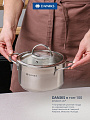 Кастрюля нержавеющая сталь, 1.8 л, крышка стекло, Daniks, Бонн, GS-01319-16CA, индукция - фото 6