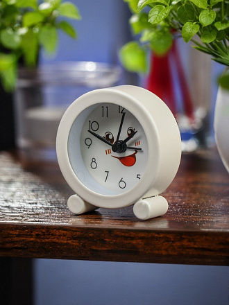 Часы-будильник настольные, 5х5х6 см, круглые, пластик, в ассортименте, Доброе утро, Y4-5208