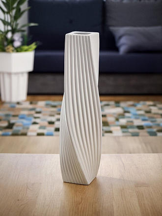 Ваза для сухоцветов керамика, напольная, 59 см, Небоскреб, Y4-3238, белая