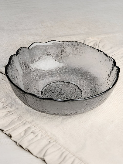 Салатник стекло, круглый, 18.5х6.5 см, 0.78 л, Графит, Декостек, 5818/1-Н7