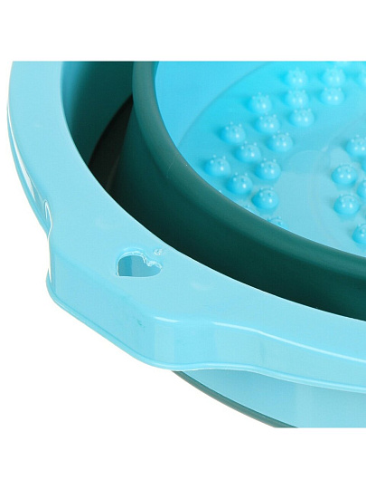 Таз пластик, круглый, с ручкой, складной, зеленый, Y4-6481