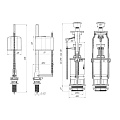 Арматура для бачка унитаза нижняя, 1/2&amp;quot;, кнопочная, хром, АниПласт, WC6550M - фото 2