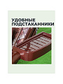 Качели садовые 3-местные, 225х150х185 см, 400 кг, Галеон, раскладываются в кровать, с москитной сеткой, коричневые, подушка, металл - фото 2