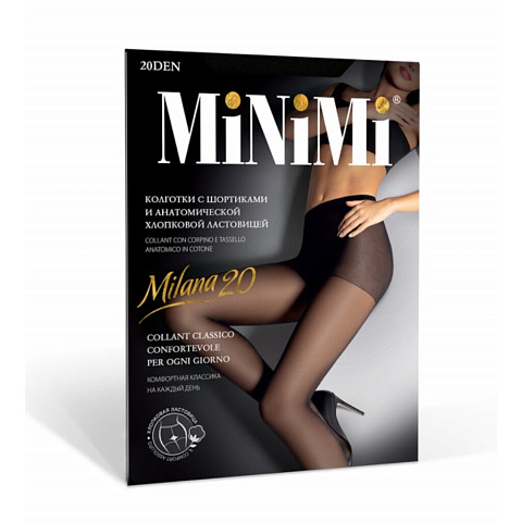 Колготки Minimi, Mini Milana, 20 DEN, р. 2, nero, шортики