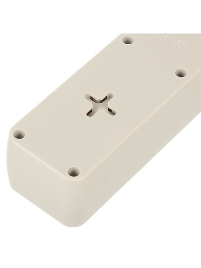 Сетевой фильтр 5 гнезд, 3 м, ПВС, 3х0.75 мм², с заземлением, 10 А, 2.2 кВт, серый, Jett, 171-003