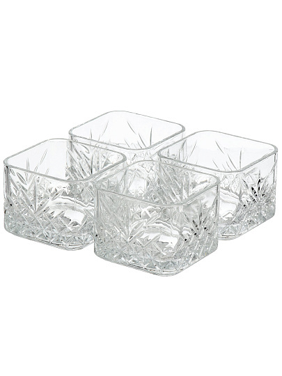 Салатник стекло, квадратный, 4 шт, 0.235 л, Timeless, Pasabahce, 530240