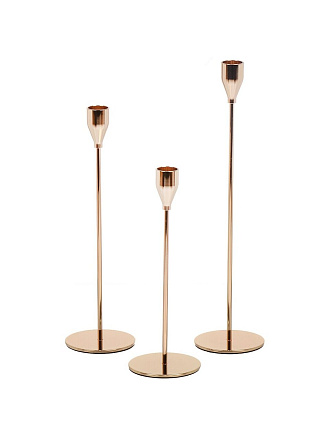 Подсвечник декоративный металл, 3 свечи, 23,27,32 см, золотой, Y6-10428