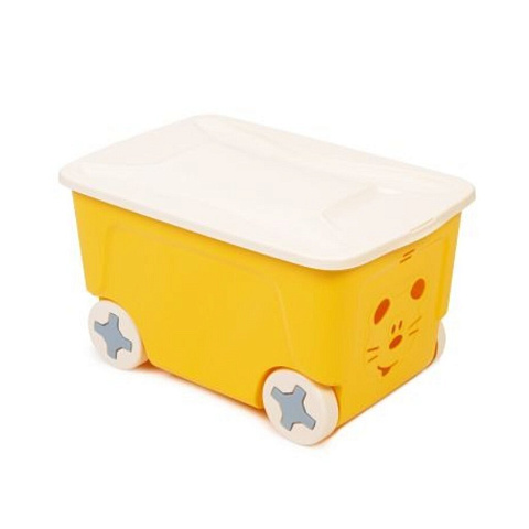 Ящик для игрушек 50 л, на колесах, пластик, желтый, Little Angel, Cool, LA1032ЖТ