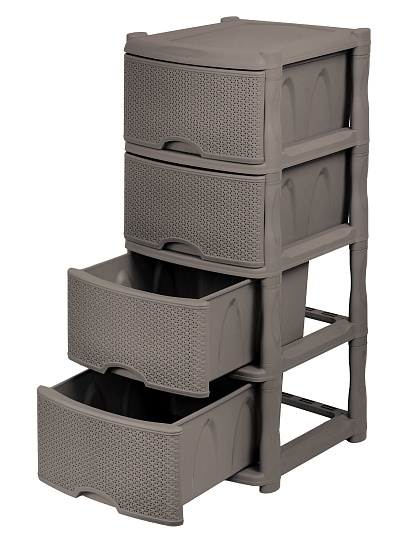 Комод 4 ящика, Rattan, 48х41х94.5 см, темный каштан, KL377312011, Keeplex