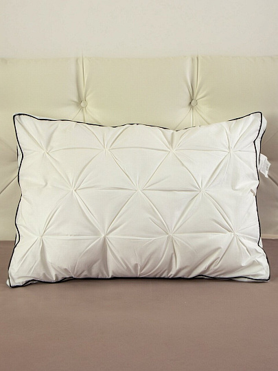 Подушка 50 х 70 см, Лебяжий искусственный пух, чехол 100% хлопок, кант, AI-2009001