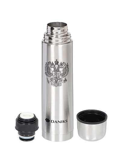 Термос нержавеющая сталь, 0.75 л, узкая горловина, Daniks, колба нержавеющая сталь, серебристый, SL-75Z