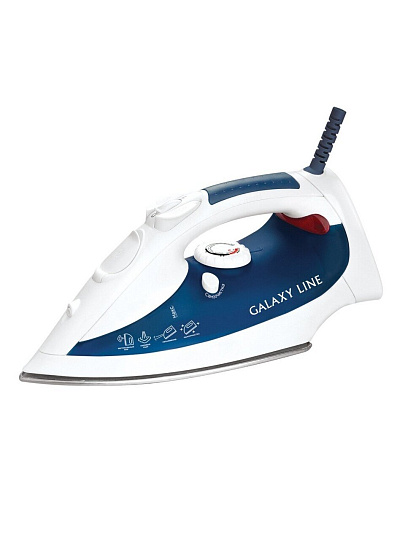 Утюг Galaxy Line, GL 6102, 2000 Вт, нержавеющая сталь, вертикальное отпаривание, система самоочистки, 1.8 м