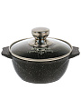 Кастрюля алюм, антиприг, 1 л, крыш стекло, Мечта, Гранит black, 41802 - фото 3