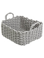 Набор плетеных корзин 3 шт, прямоугольный, плетеный, хлопок, серый, 34х28х15см, 21х14х13см, МП, Y4-8937 - фото 8