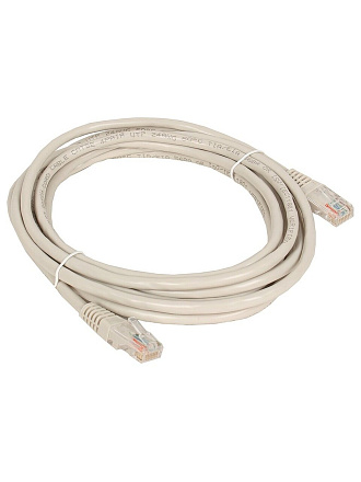 Кабель UTP, 1 м, литой, многожильный, кат. 5е, серый, 108-101