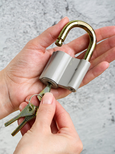 Замок навесной Bartex, 504666, блистер, дисковый, 60 мм, алюминиевый, 3 ключа