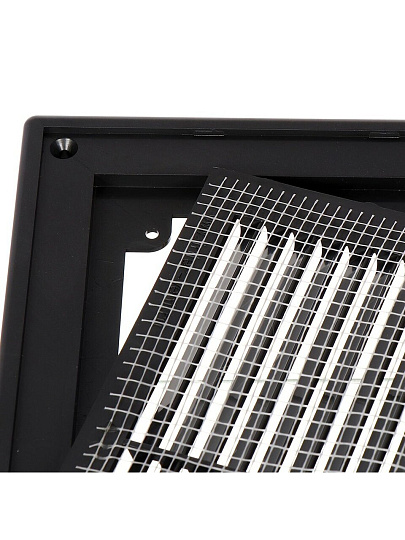 Решетка вентиляционная пластик, вытяжная, 210х210 мм, с рамкой, графит, Viento, Серия ВР