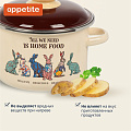 Кастрюля эмалированная сталь, 2 л, крышка сталь, цилиндрическая, Appetite, Зайцы, 6RD161M, индукция - фото 8