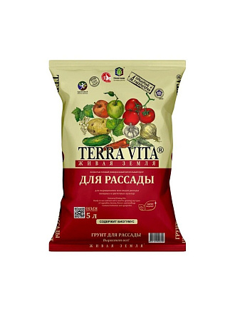 Грунт Живая земля, для рассады, 5 л, Terra Vita