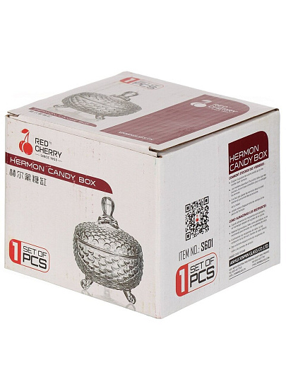 Сахарница 200 мл, стекло, 10х11 см, Самоцветы, Y6-10320