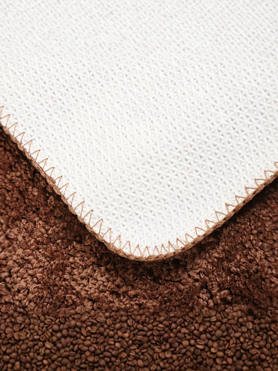 Набор ковриков для ванной и туалета, антискользящий, 2 шт, 0.5х0.8, 0.47х0.5 м, полиэстер, шоколад, Полосы, TDM5080-03