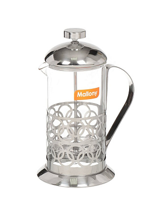 Френч-пресс 0.6 л, стекло, сталь, Mallony, Olimpia, 950137